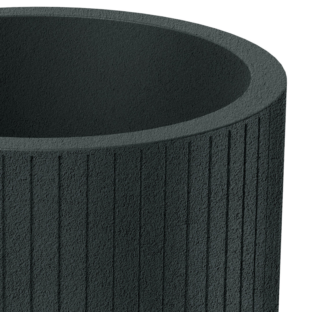 Květináč Ethick Coro Round, průměr 40 cm, výška 36 cm, matný povrch, odolný proti povětrnostním vlivům, odtokový otvor, barva tmavý grafit, TCR40-109GR