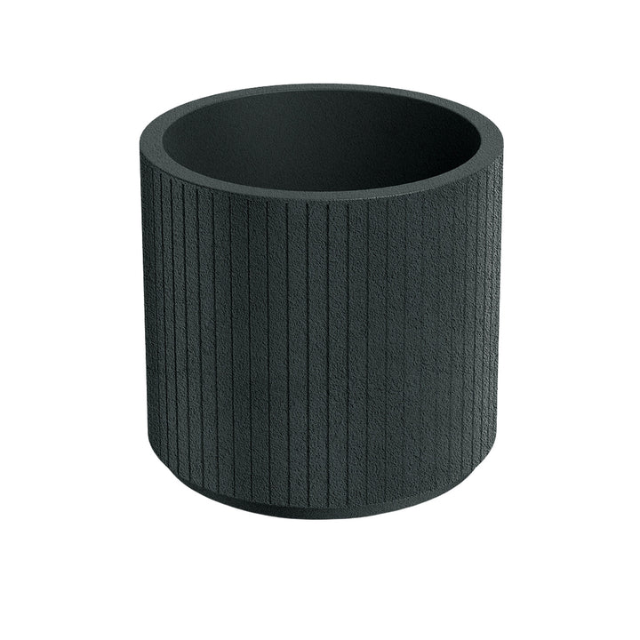 Květináč Ethick Coro Round, průměr 40 cm, výška 36 cm, matný povrch, odolný proti povětrnostním vlivům, odtokový otvor, barva tmavý grafit, TCR40-109GR
