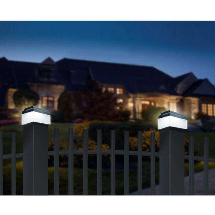 Solární LED lampa na sloupek GreenBlue, 60 × 60 mm, obdélníkový kryt, GB126, 2 ks