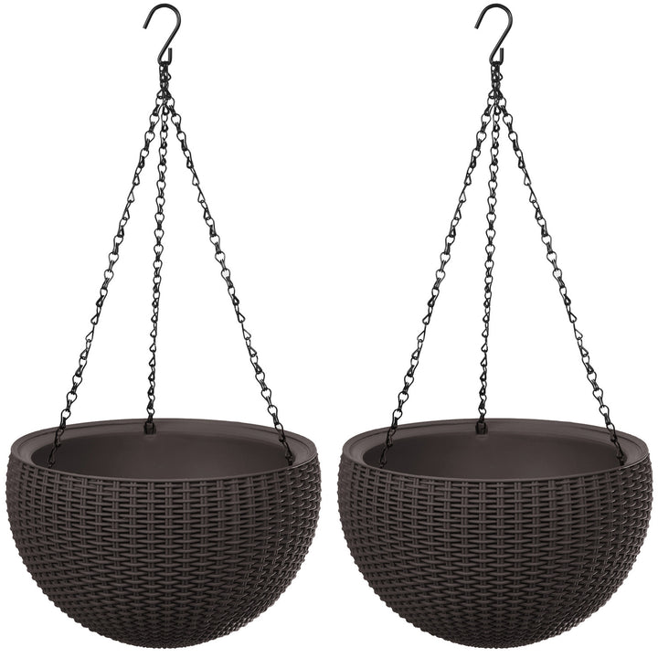 Závěsný květináč Keter Sphere Planter, hnědá barva, 2 ks