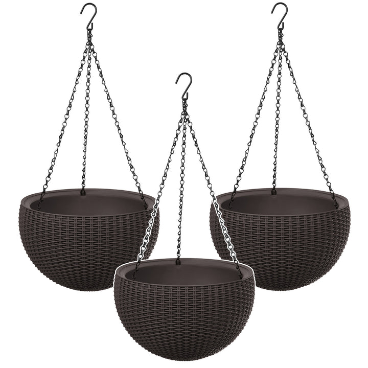 Závěsný květináč Keter Sphere Planter, hnědá barva, 3 ks