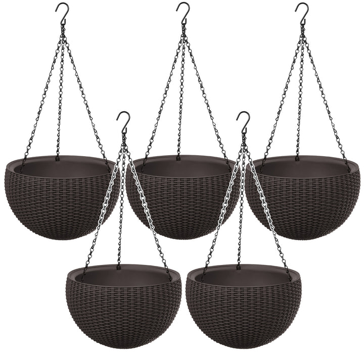 Závěsný květináč Keter Sphere Planter, hnědá barva, 5 kusů