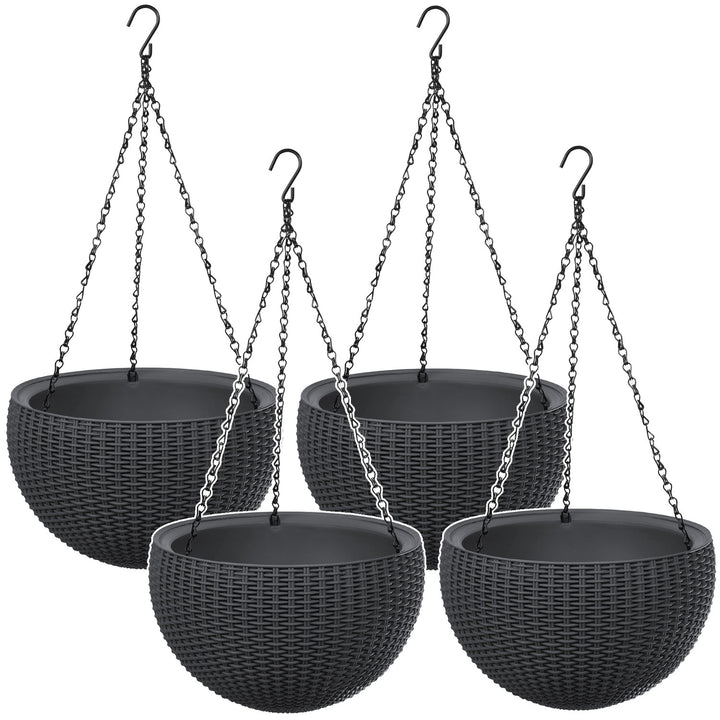 Závěsný květináč Keter Sphere Planter, barva antracitová, 4 ks