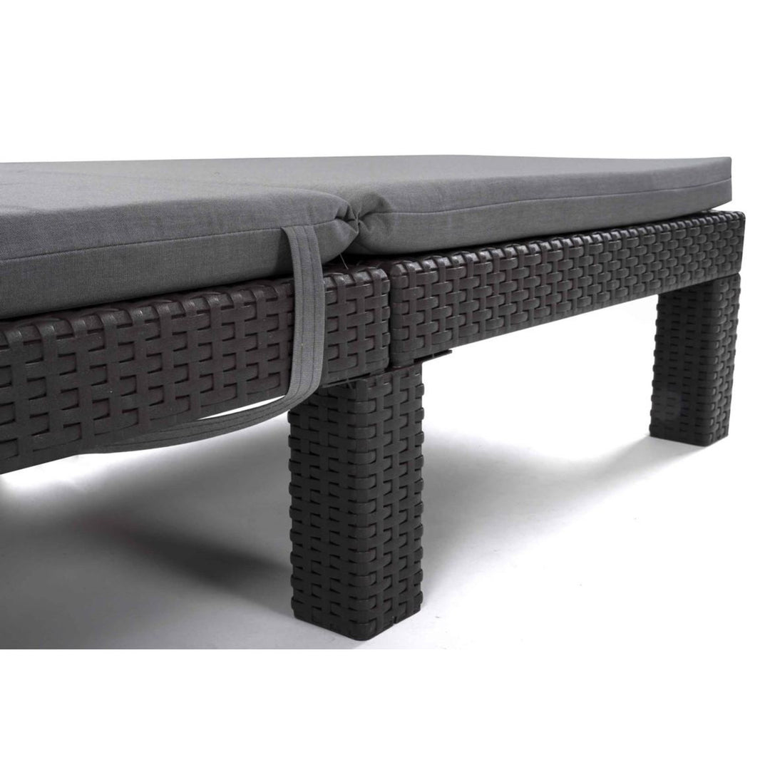 Polštář na lehátko Daytona, šedá barva, látka S-550 Melange, rozměry 192 x 64 cm, upevnění pomocí gumového pásku, voděodolný, Melange S-23