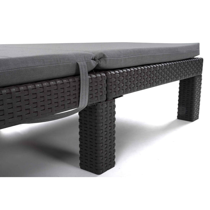 Polštář na lehátko Daytona, šedá barva, látka S-550 Melange, rozměry 192 x 64 cm, upevnění pomocí gumového pásku, voděodolný, Melange S-23