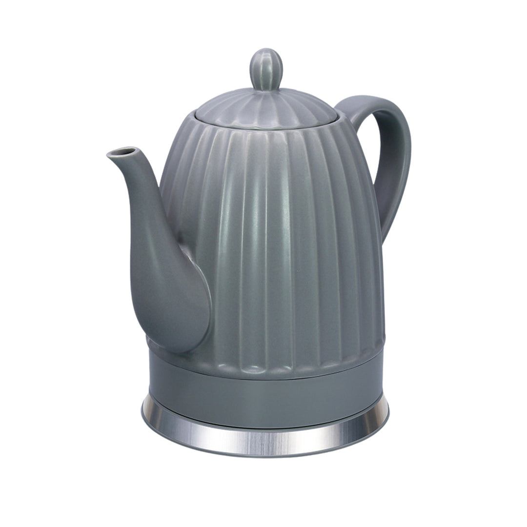 Keramická elektrická konvice Maestro, šedá barva, výkon 1500 W, objem 1,5 l, otočná základna, ukazatel hladiny vody, napájecí kabel 65 cm, MR-077