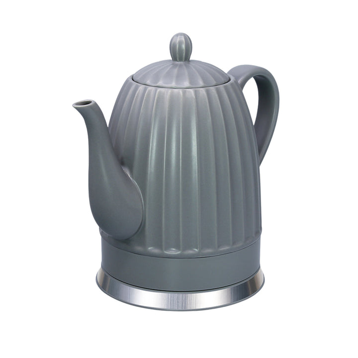 Keramická elektrická konvice Maestro, šedá barva, výkon 1500 W, objem 1,5 l, otočná základna, ukazatel hladiny vody, napájecí kabel 65 cm, MR-077