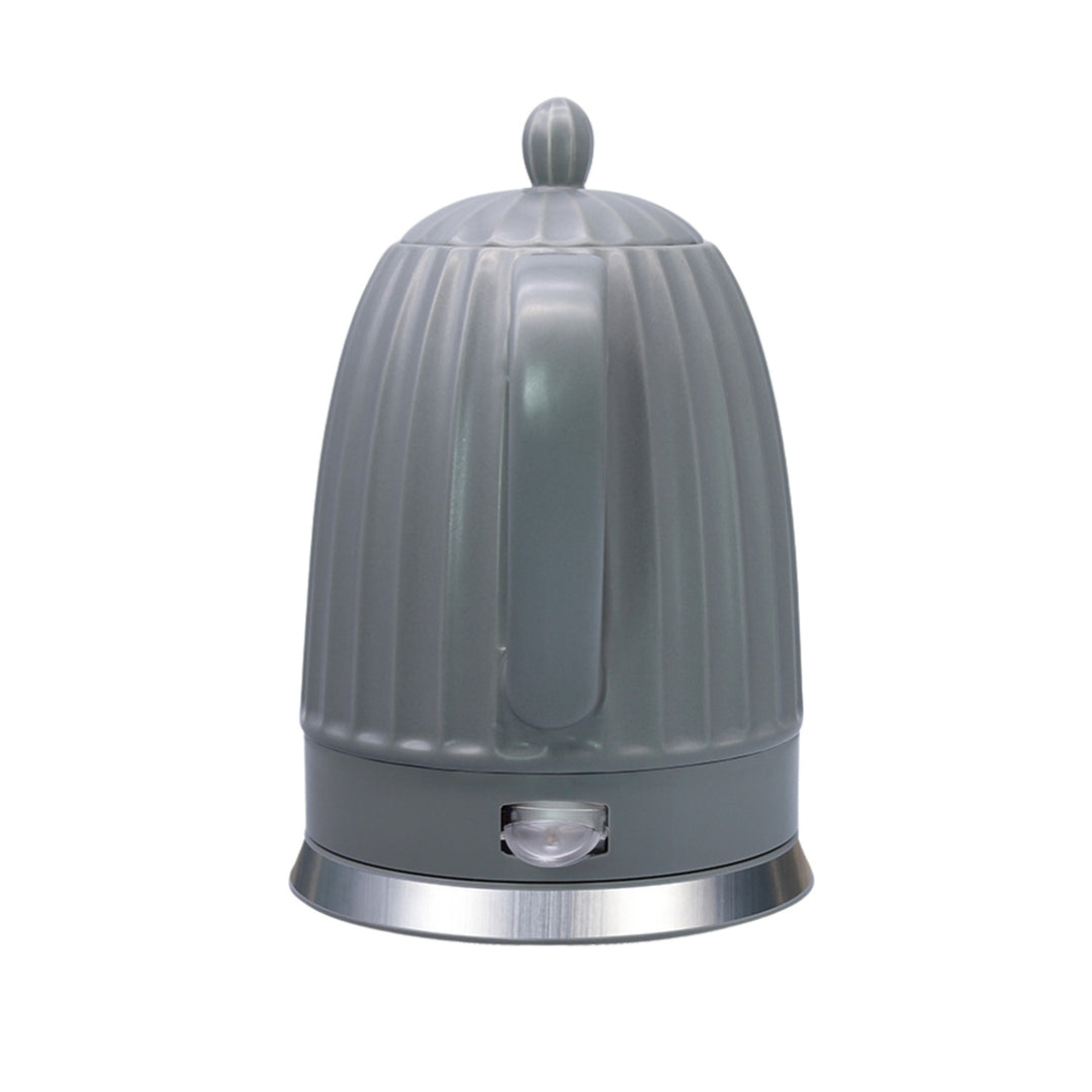 Keramická elektrická konvice Maestro, šedá barva, výkon 1500 W, objem 1,5 l, otočná základna, ukazatel hladiny vody, napájecí kabel 65 cm, MR-077