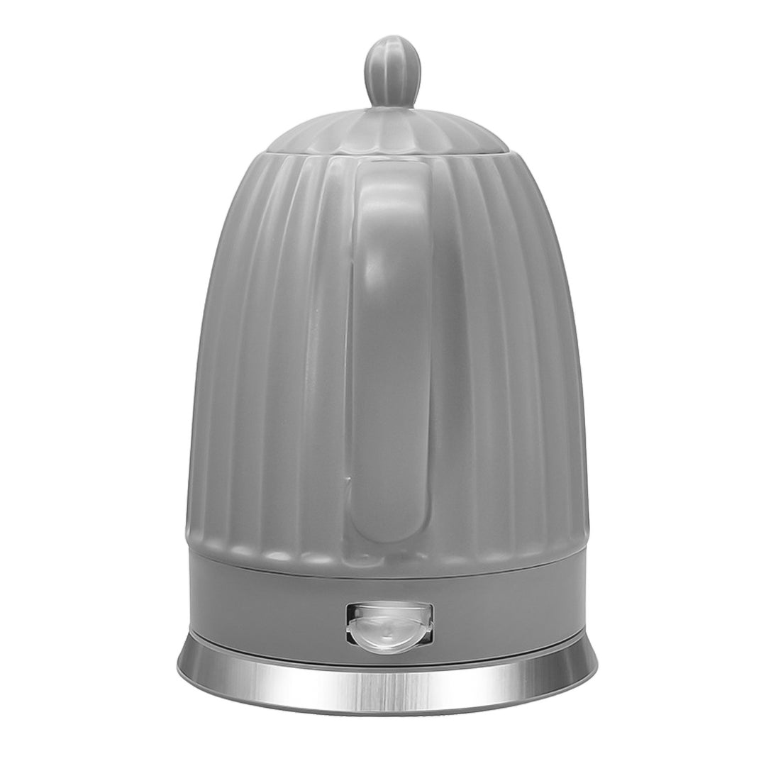 Keramická elektrická konvice Maestro, šedá barva, výkon 1500 W, objem 1,5 l, otočná základna, ukazatel hladiny vody, napájecí kabel 65 cm, MR-077