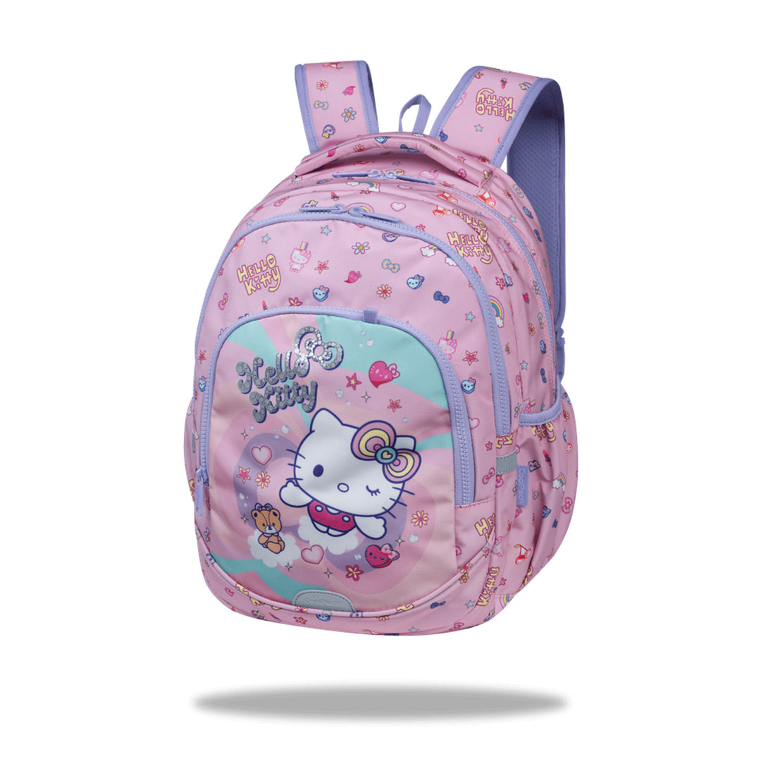 Školní batoh Hello Kitty Coolpack, velikost Primo Pro (16"), tvarovaná zádová část a polstrované ramenní popruhy, 2 hlavní přihrádky a kapsa na notebook, zpevněné dno, F162025