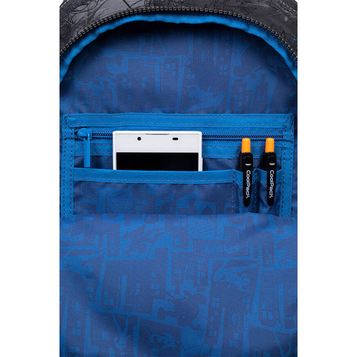 Školní batoh Spiderman Coolpack, velikost Jerry (15"), tvarovaná záda, 3 prostorné přihrádky, zpevněné dno, F029777