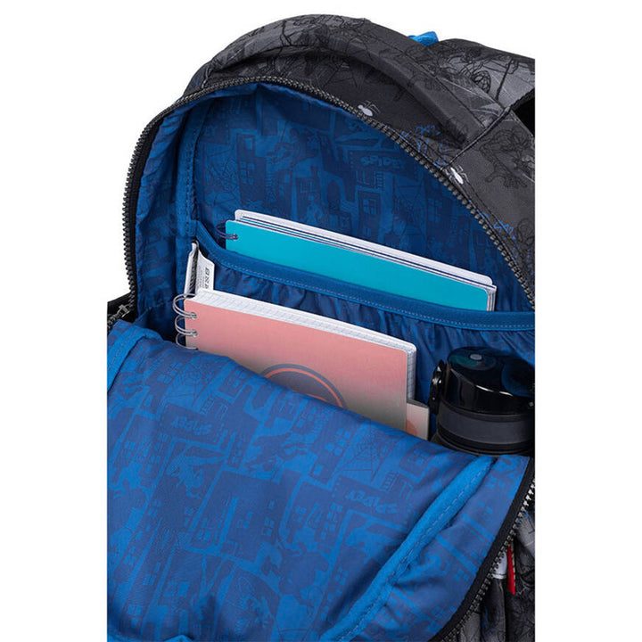 Školní batoh Spiderman Coolpack, velikost Jerry (15"), tvarovaná záda, 3 prostorné přihrádky, zpevněné dno, F029777