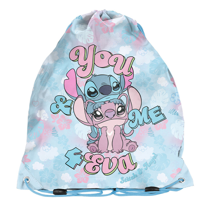 Školní sada Stitch Paso, batoh se dvěma přihrádkami, reflexními prvky a vyztuženými zády, penál bez výbavy s úchyty na psací potřeby, taška na boty, kterou lze připevnit na záda, DS26WW