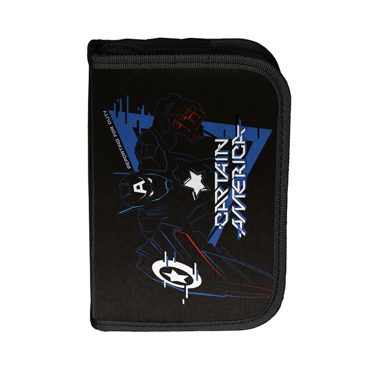 Školní sada Captain America Paso, batoh se dvěma přihrádkami, reflexními prvky a vyztuženými zády, penál bez výbavy s úchyty na psací potřeby, taška na boty, kterou lze nosit na zádech, AV26KK