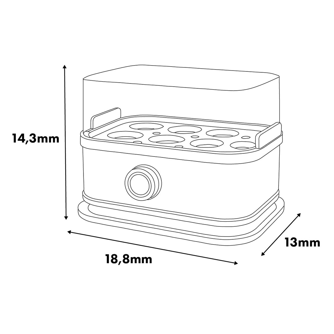 Automatický vařič vajec GreenBlue, výkon 200 W, až 6 vajec, odměrka, 220–240 V~, 50/60 Hz, GB359
