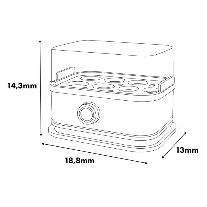 Automatický vařič vajec GreenBlue, výkon 200 W, až 6 vajec, odměrka, 220–240 V~, 50/60 Hz, GB359