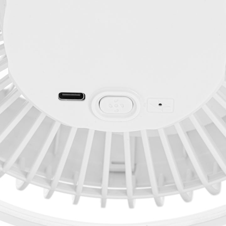 Stolní ventilátor s klipem, na baterii, 15,5 cm, otočný o 360°, USB-C, Adler