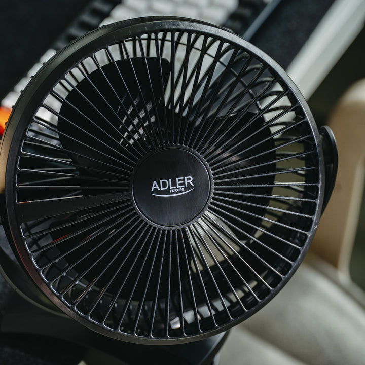 Stolní ventilátor s klipem, na baterii, 15,5 cm, otočný o 360°, USB-C, Adler