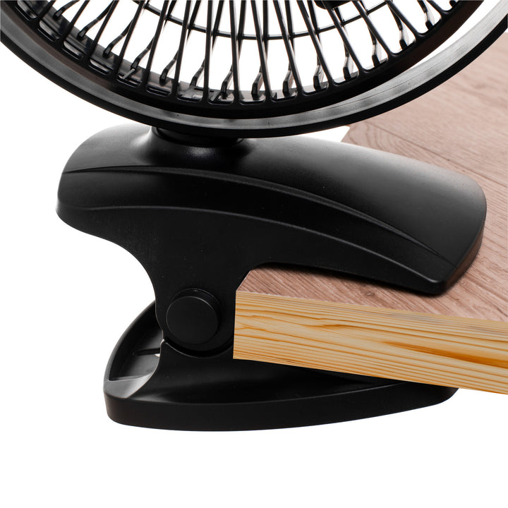 Stolní ventilátor s klipem, na baterii, 15,5 cm, otočný o 360°, USB-C, Adler