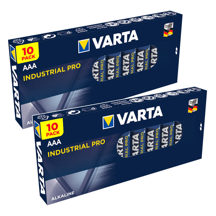 20 ks alkalických baterií R-03 LR03 AAA Varta Industrial 4003