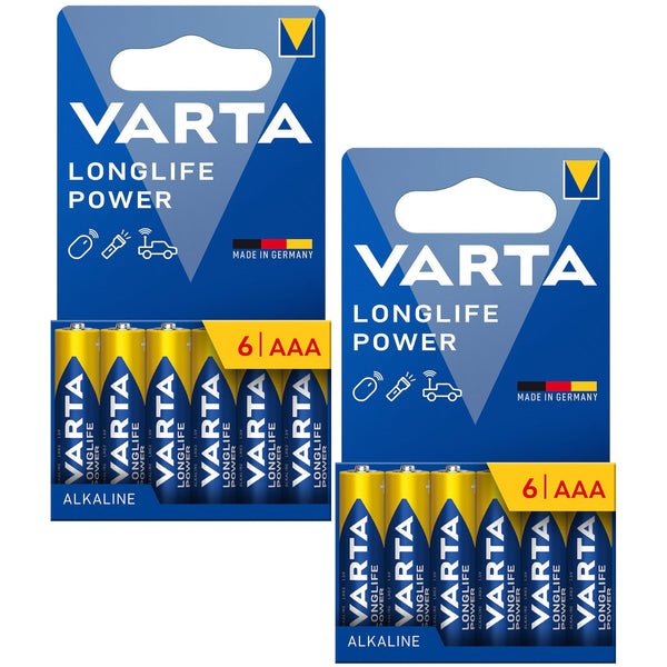 12 ks baterií R-03, R03, AAA, LR06, 1,5 V, VARTA Longlife Power, alkalické