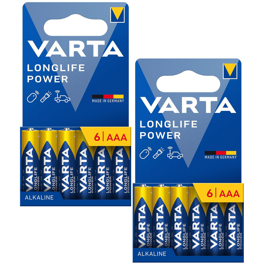 12 ks baterií R-03, R03, AAA, LR06, 1,5 V, VARTA Longlife Power, alkalické