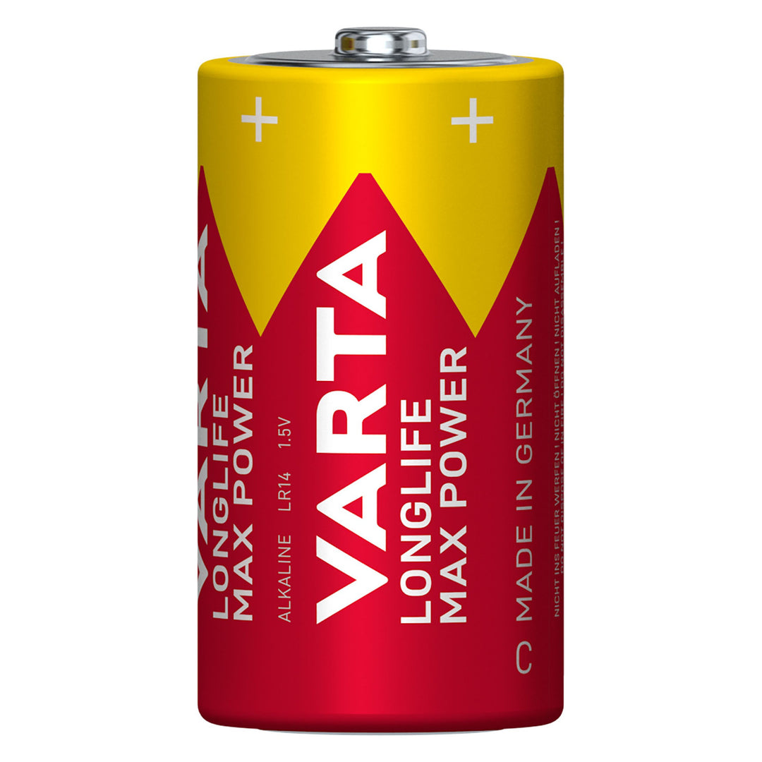 4 ks alkalických baterií R-14 R14 C 1,5 V Varta Longlife Max Power