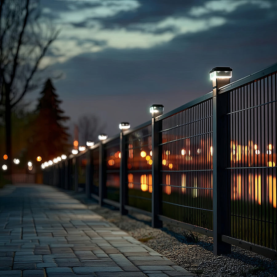 Solární LED lampa na sloupek GreenBlue, 60 × 40 mm, obdélníkový kryt, 3200 K, GB125 WW, 4 ks