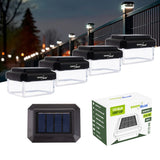 Solární LED lampa na sloupek GreenBlue, 60 × 40 mm, obdélníkový kryt, 3200 K, GB125 WW, 4 ks