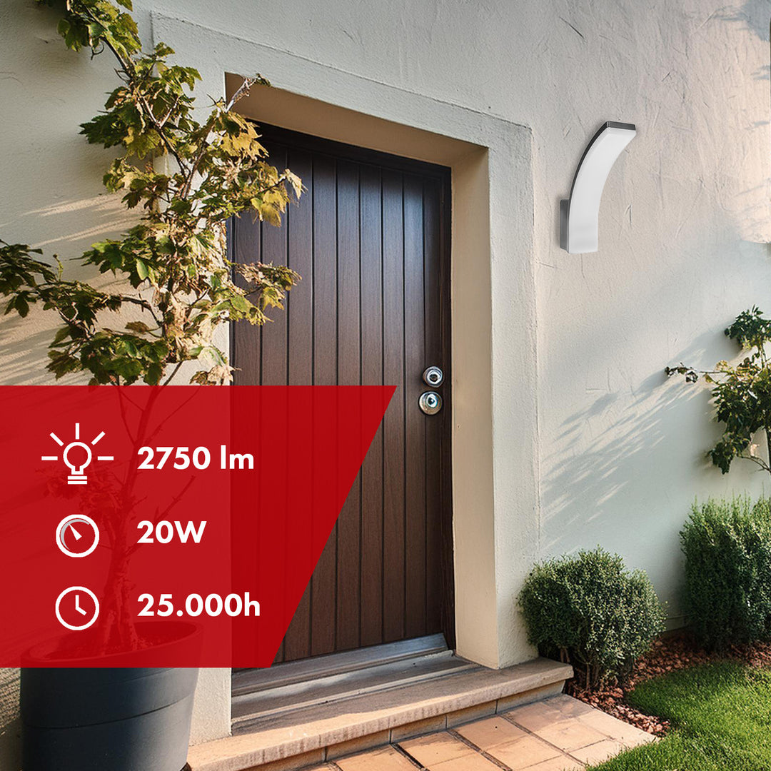 LED svítidlo Maclean, šedá barva, 20 W, IP65, 2750 lm, neutrální bílá barva (4000 K) MCE511 GR, 2 ks