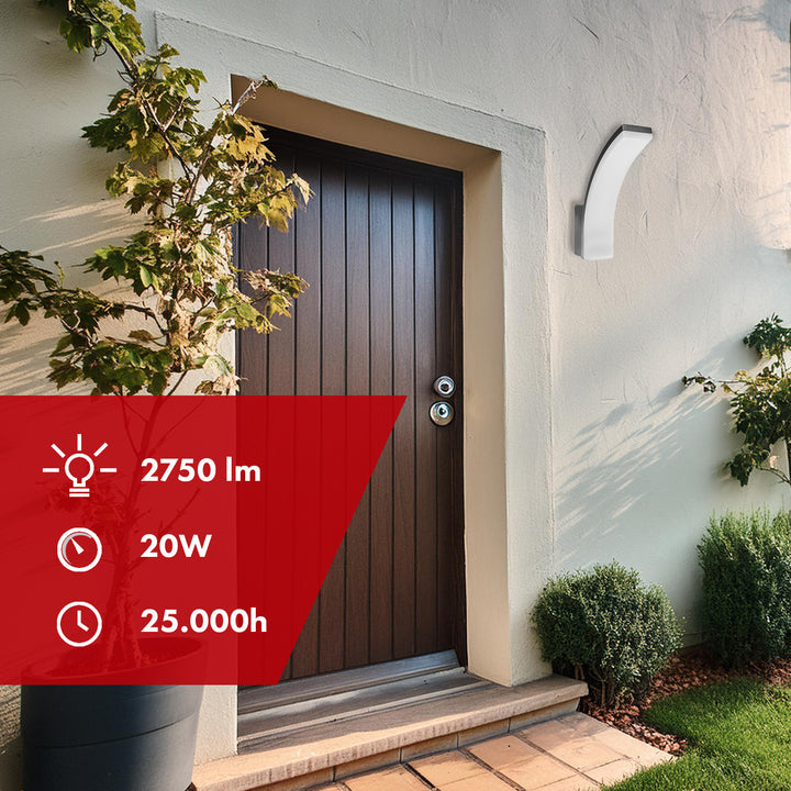 LED svítidlo Maclean, šedá barva, 20 W, IP65, 2750 lm, neutrální bílá barva (4000 K) MCE511 GR, 2 ks