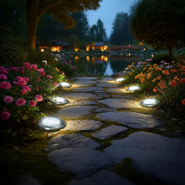 Solární LED zahradní světlo Maclean IP44, 12 LED SMD, 4000 K, Ni-MH 600 mAh, 0,7 W, MCE318, 4 ks