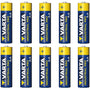 10 ks alkalických baterií R-06 LR6 AA 1,5 V Varta Industrial 4006