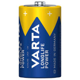 6 ks alkalických baterií R-20 R20 D 1,5 V Longlife Power Varta