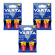 6 ks alkalických baterií R-14 R14 C 1,5 V Varta Longlife Max Power