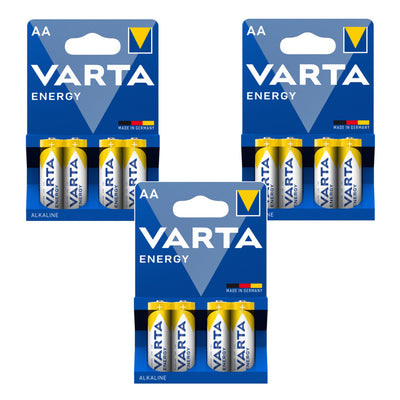 12 ks baterií R-06 LR06 AA 1,5 V Varta Energy (alkalické)