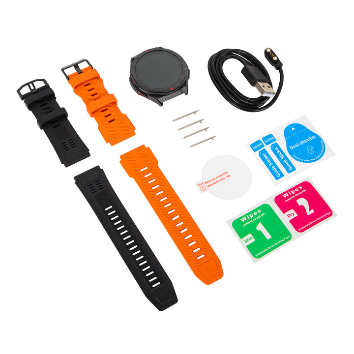 Chytré hodinky BLOW X14 Pro, 1,43" AMOLED displej, baterie 490 mAh, GPS, 4 GB RAM a 256 MB paměti, funkce pro sledování zdraví, 2 barvy řemínku, 89-016#