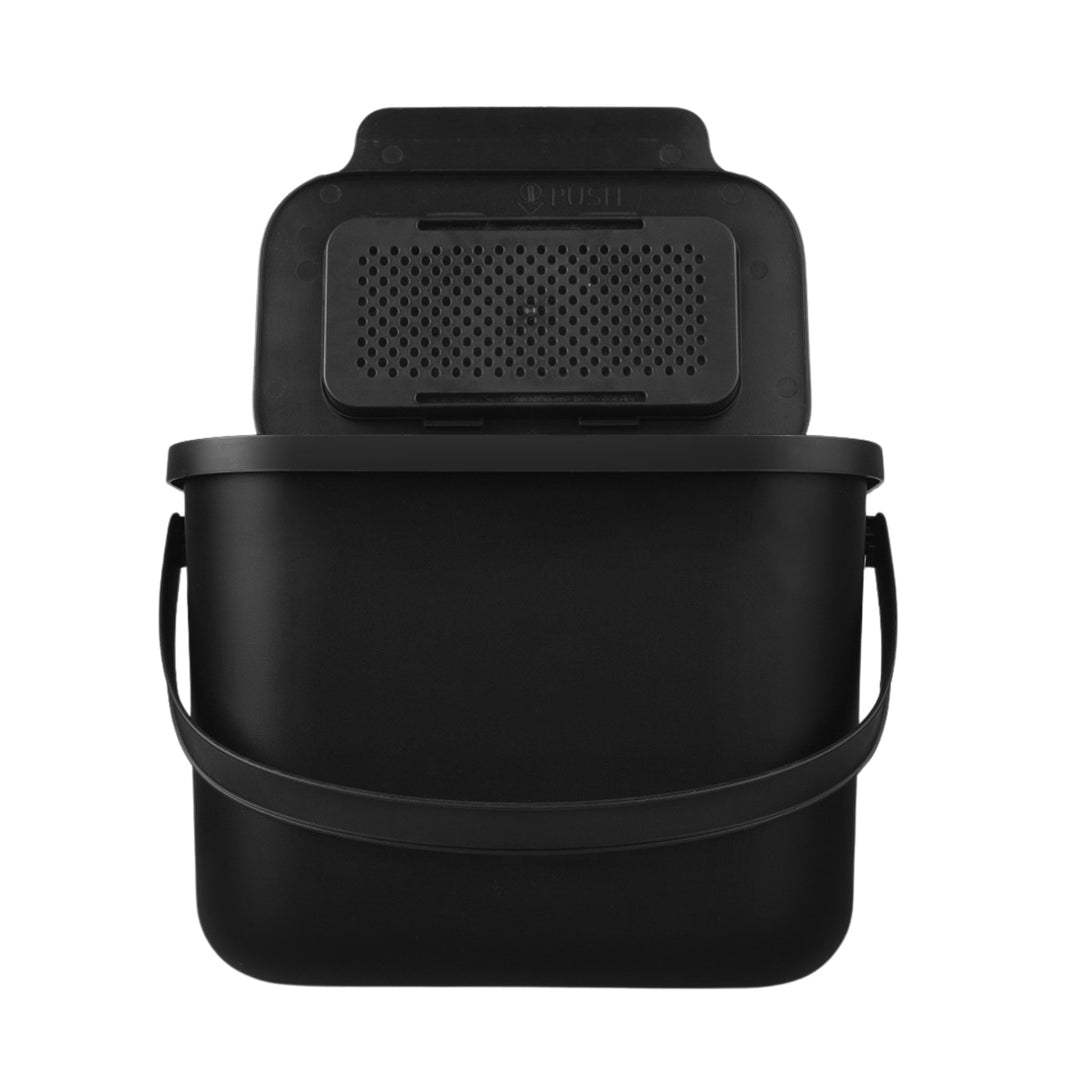 Nádoba na bioodpad 6 l, černá, Bini Practic + 5 ks uhlíkových filtrů Practic