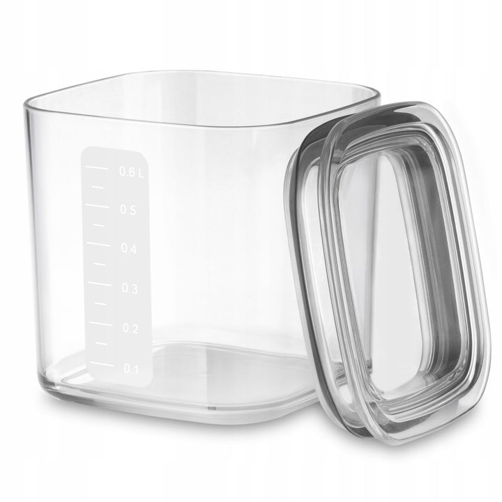 Kuchyňské nádoby Practic na sypké potraviny, objem 0,6 l, 0,9 l, 1,5 l, víčka s těsněním,