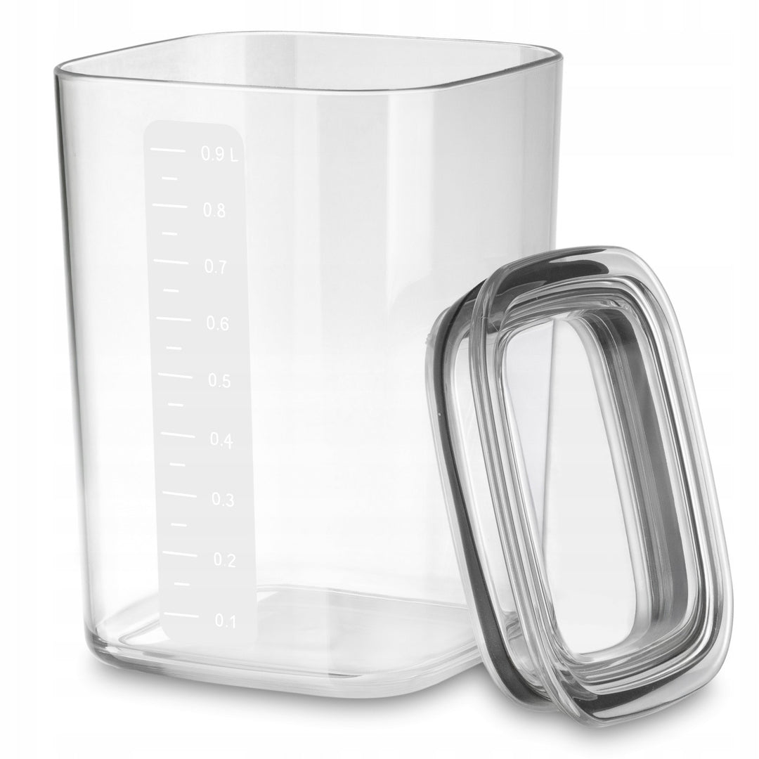 Kuchyňské nádoby Practic na sypké potraviny, objem 0,6 l, 0,9 l, 1,5 l, víčka s těsněním,