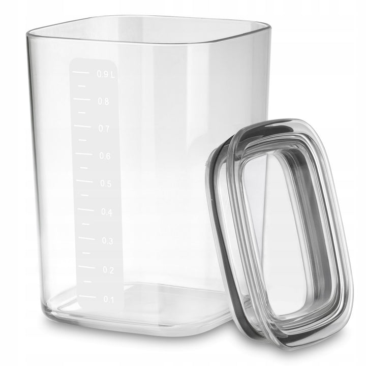Kuchyňské nádoby Practic na sypké potraviny, objem 0,6 l, 0,9 l, 1,5 l, víčka s těsněním,