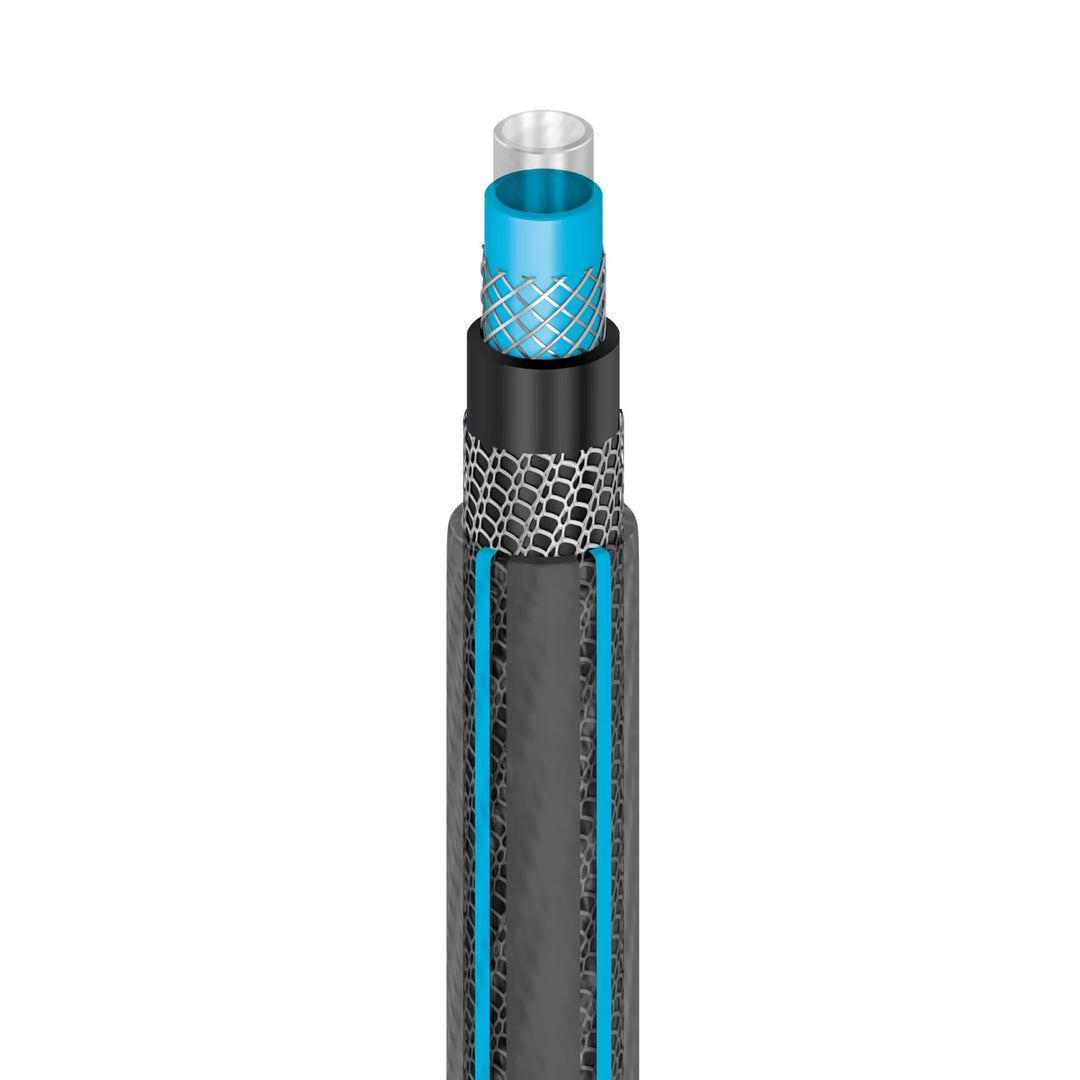 Zahradní hadice Cellfast Hobby ATS2 1/2" 25 m + držák na hadici Cellfast (šedý) + sada s přímým rozstřikovačem Cellfast Basic 1/2"