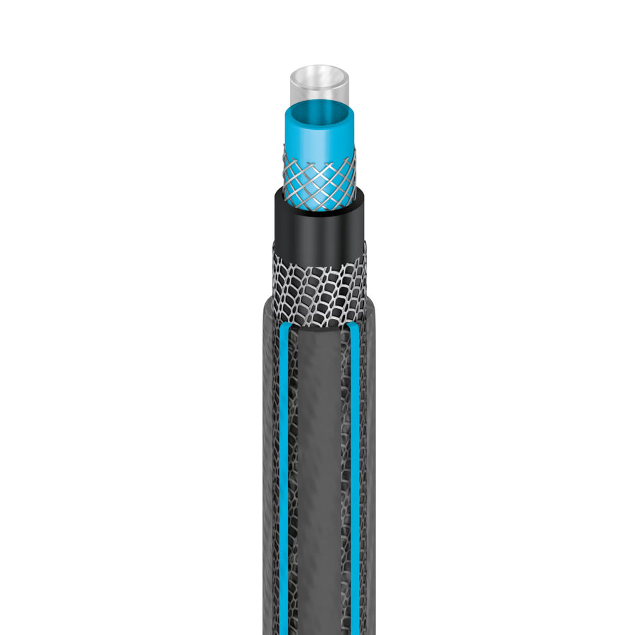 Zahradní hadice Cellfast Hobby ATS2 1/2" 25 m + držák na hadici Cellfast (šedý) + sada s přímým rozstřikovačem Cellfast Basic 1/2"