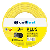 Zahradní hadice Cellfast Plus 1/2" 25 m + držák na hadici Cellfast (šedý) + sada s přímým rozstřikovačem Cellfast Basic 1/2"