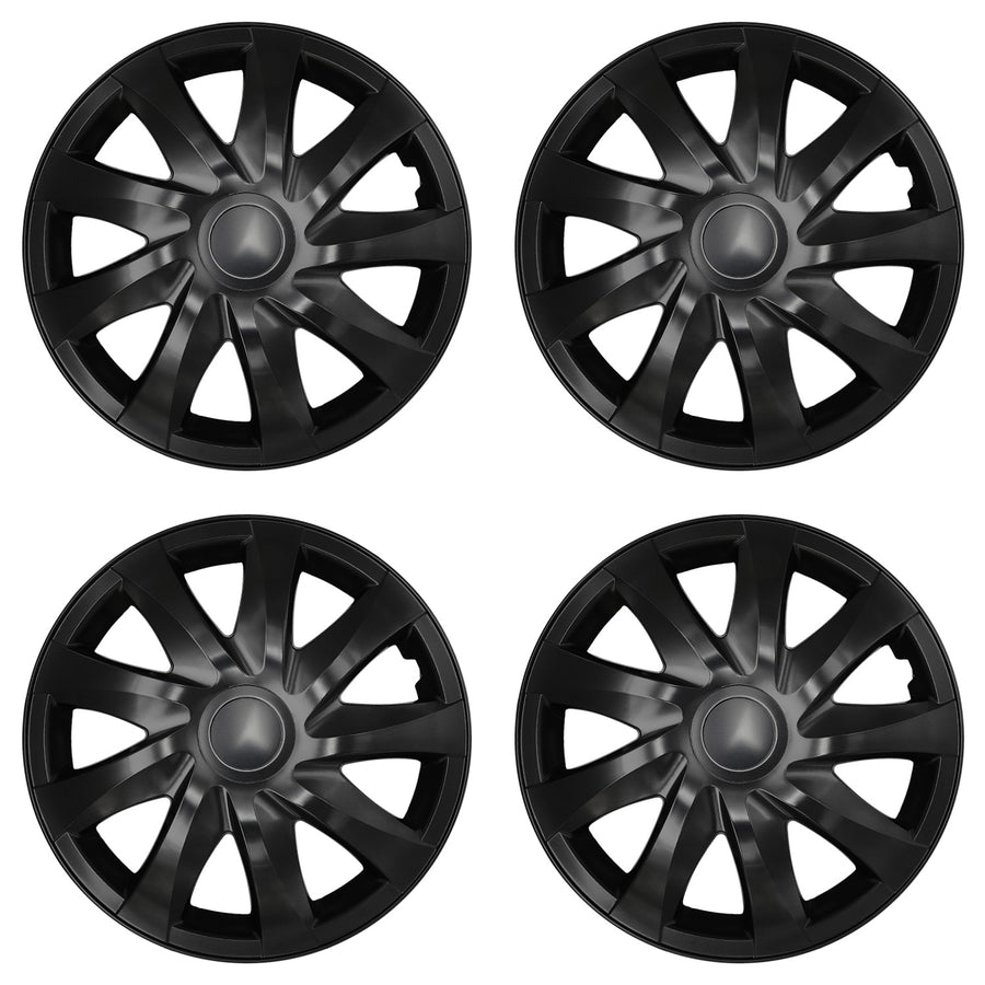 Univerzální kryty kol 16'' NRM DRACO, černé matné, 4 ks