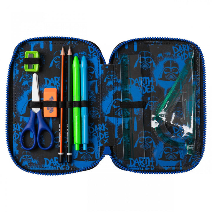 Školní sada Star Wars Coolpack, batoh Jerry (15") se třemi přihrádkami, tvarovanými zády a nastavitelnými ramenními popruhy a penál Jumper 3 s příslušenstvím