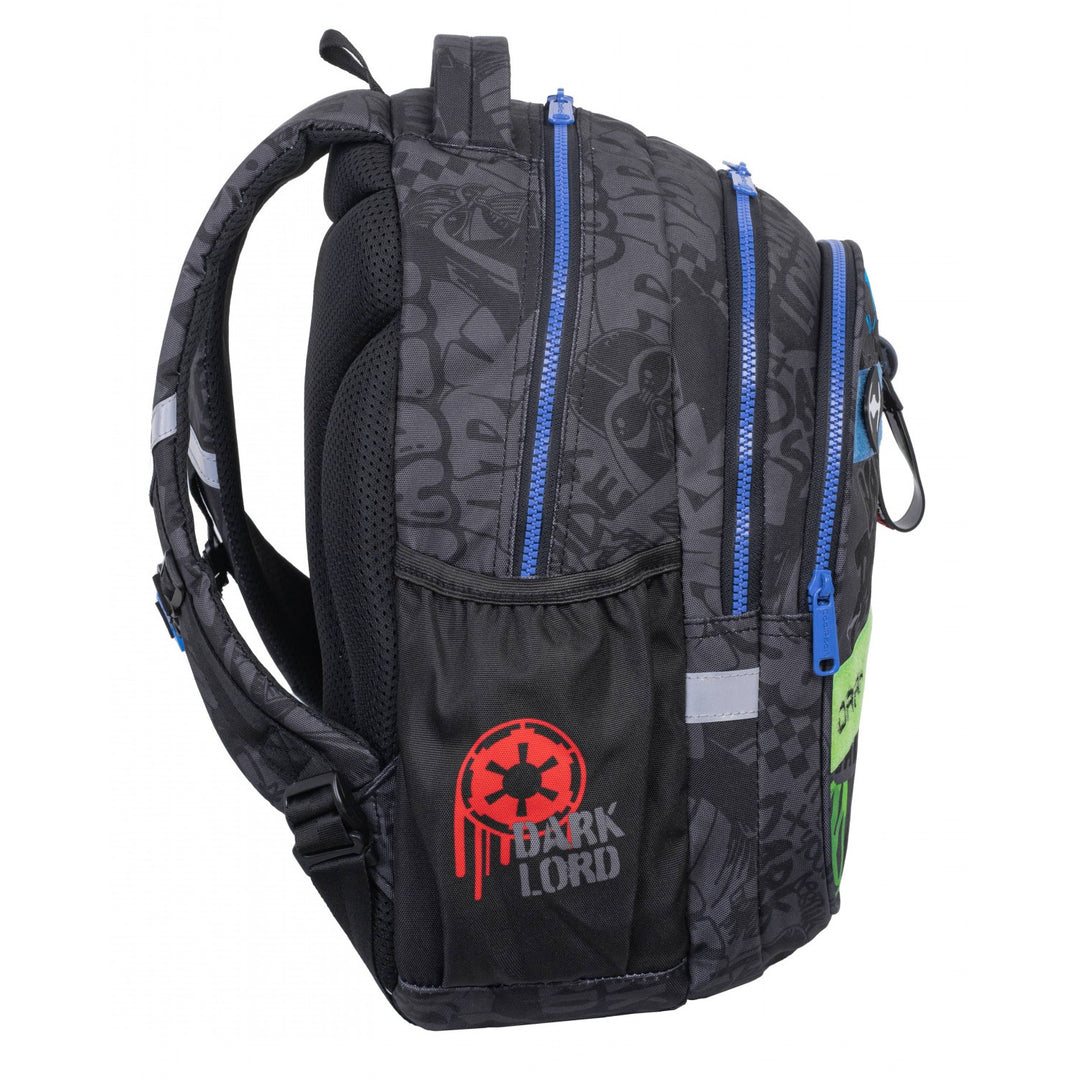 Školní sada Star Wars Coolpack, batoh Jerry (15") se třemi přihrádkami, tvarovanými zády a nastavitelnými ramenními popruhy a penál Jumper 3 s příslušenstvím
