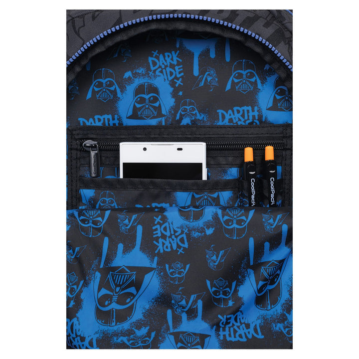 Školní sada Star Wars Coolpack, batoh Jerry (15") se třemi přihrádkami, tvarovanými zády a nastavitelnými ramenními popruhy a penál Jumper 3 s příslušenstvím