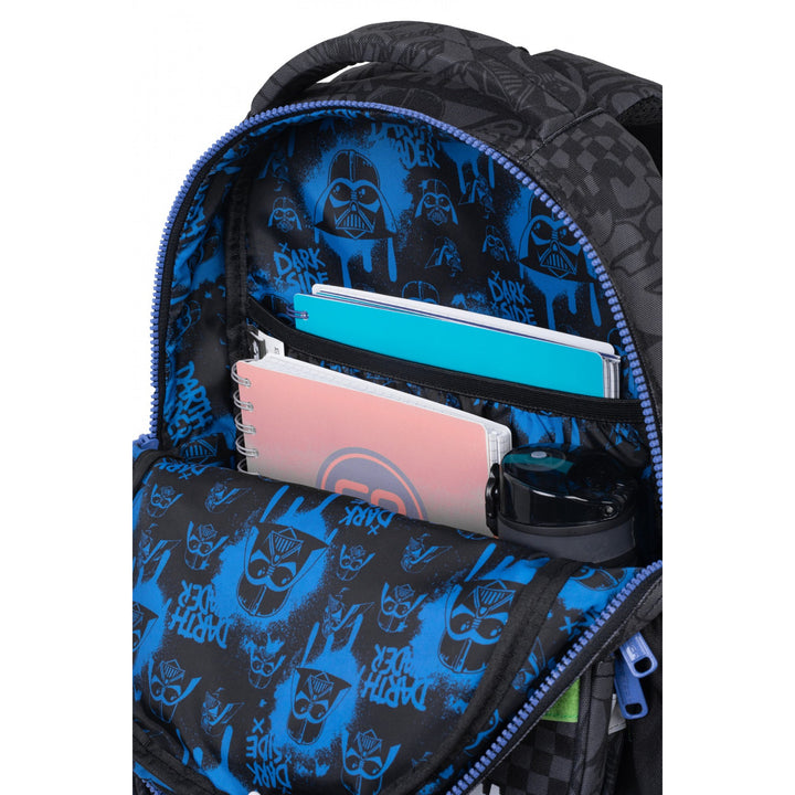 Školní sada Star Wars Coolpack, batoh Jerry (15") se třemi přihrádkami, tvarovanými zády a nastavitelnými ramenními popruhy a penál Jumper 3 s příslušenstvím
