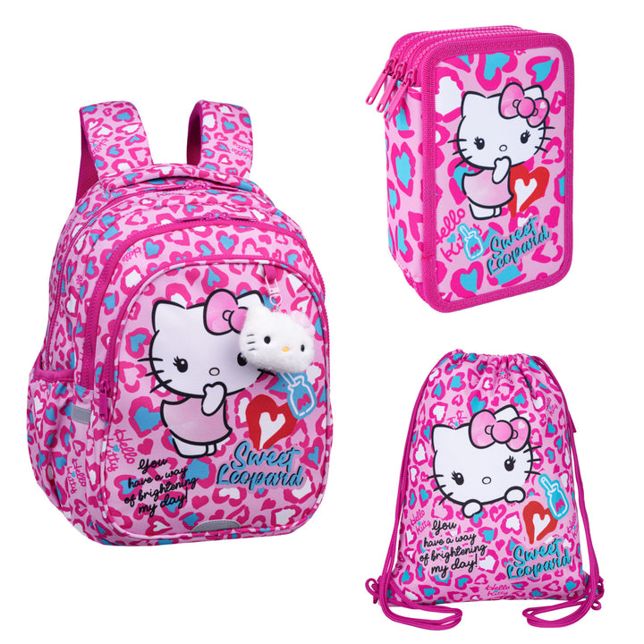 Školní sada Hello Kitty Coolpack, batoh Jerry se třemi přihrádkami (15"), penál Jumper 3 s vybavením a sportovní taška na boty